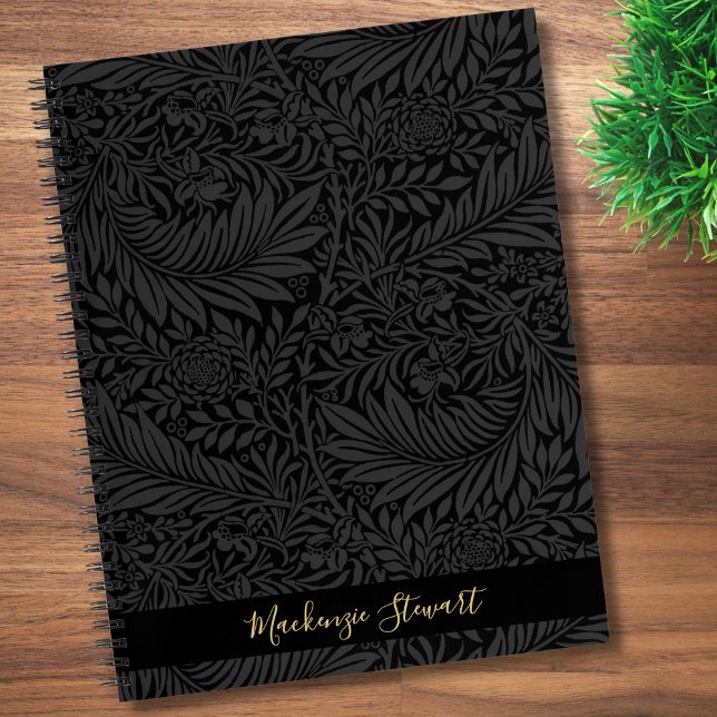 Personalised Black Floral Pattern Notebook (Creator Uploaded)