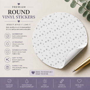 Personalised Black Floral Pattern Sticker