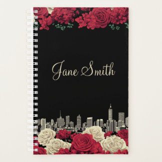 Personalised Black Floral Small Business Planner