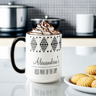 Personalised Black Geometric Triangles Mug