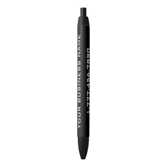 Personalised Black GMF Black Ink Pen (Front Vertical)