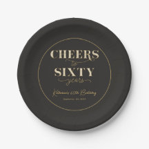Personalised Black Gold 60th Birthday Party