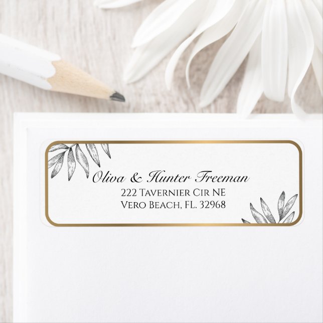 Personalised Black & Gold Address Label (Insitu)