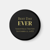 Personalised Black Gold Best Day Ever Wedding