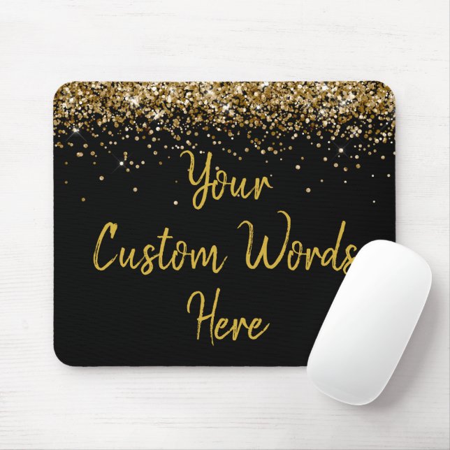 Personalised Black Gold Boss Birthday Gift for her Mouse Pad (With Mouse)