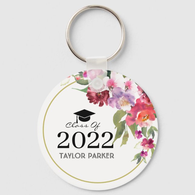 Personalised black gold Class of 2022  Keychain (Front)