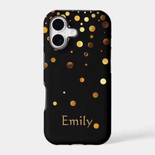 Personalised Black Gold Glitter Faux Confetti