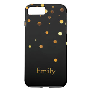 Personalised Black Gold Glitter Faux Confetti Case-Mate iPhone Case