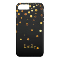 Personalised Black Gold Glitter Faux Confetti