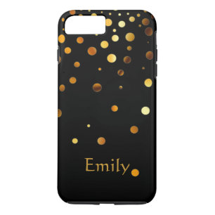 Personalised Black Gold Glitter Faux Confetti Case-Mate iPhone Case