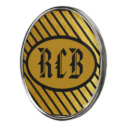 Personalised Black & Gold Golf Ball Marker