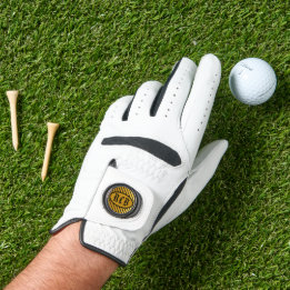 Personalised Black & Gold Golf Glove