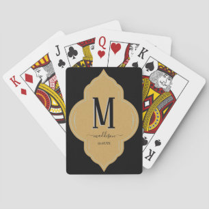 Personalised black gold & grey  playing cards