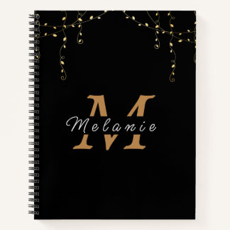 Personalised Black & Gold Initial Notebook