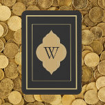 Personalised black gold initial playing cards<br><div class="desc">You can customise it.</div>
