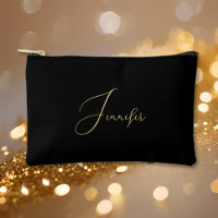 Personalised Black Gold Monogram Makeup Cosmetic