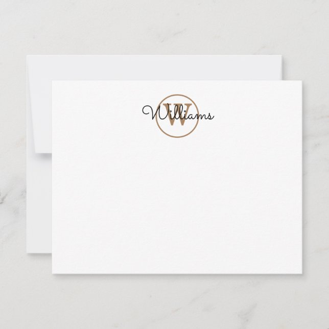 Personalised Black Gold Monogram Script Name Card (Front)