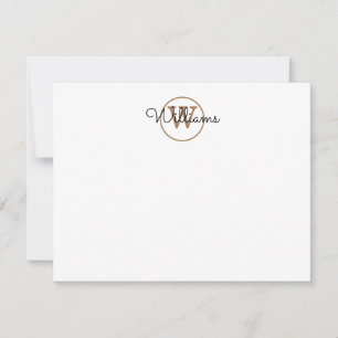 Personalised Black Gold Monogram Script Name Card