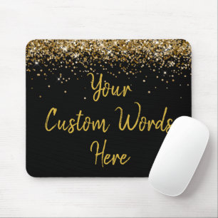 Personalised Black Gold New Job Boss Birthday Gift Mouse Pad
