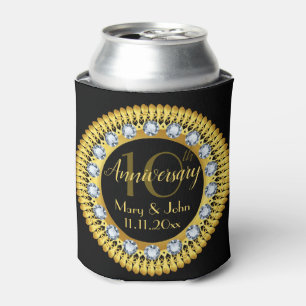 Personalised black Gold Royal Anniversary Luxury Can Cooler