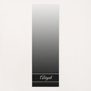 Personalised Black Gradient Mandala Zen Yoga Mat