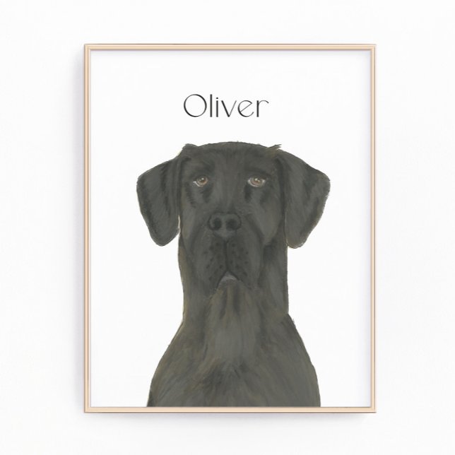 Personalised Black Great Dane Art Photo Print (Creator Uploaded)