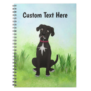 Personalised Black Great Dane Notebook