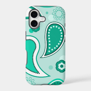 Personalised Black Green & White Paisley