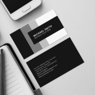 Personalised Black & Grey Stripes Business Card