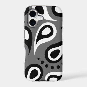 Personalised Black Grey & White Paisley