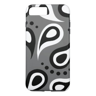 Personalised Black Grey & White Paisley Case-Mate iPhone Case