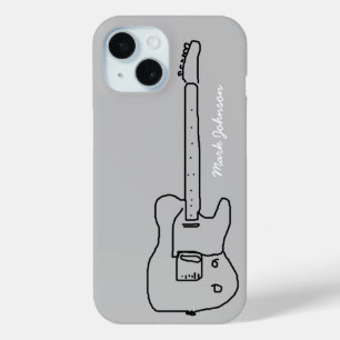 personalised black guitar iPhone 15 case