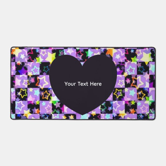 Personalised Black Heart Photo Desk Pad  (Front)