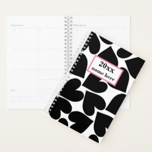 Personalised Black Hearts Planner