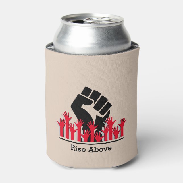 Personalised Black History Month RISE ABOVE Can Cooler (Can Front)