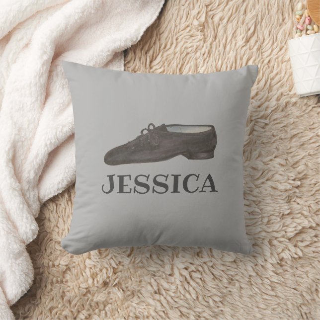 Personalised Black Jazz Dance Shoe Choreographer Cushion (Blanket)