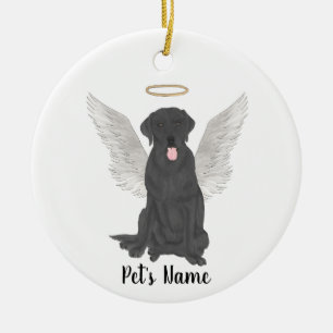 Personalised Black Lab Bereavement Ceramic Tree Decoration