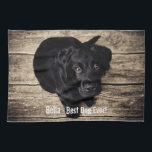 Personalised Black Lab Dog Photo and Dog Name Tea Towel<br><div class="desc">Personalise this keepsake with your dog's photo and dog's name (or other pet or person's photo/name). Add your own text such as "Best Dog Ever, " "We love Bella" (dog's name), dog's birthday or day of passing. Just click on "customise" to add your personalised text, change the font and colour...</div>