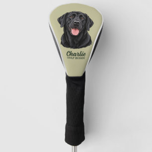 Personalised Black Lab Golf Buddy Custom Name Head Cover