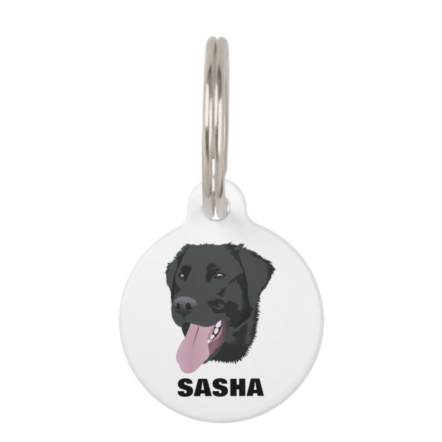 Personalised Black Lab Pet Tag (Front)
