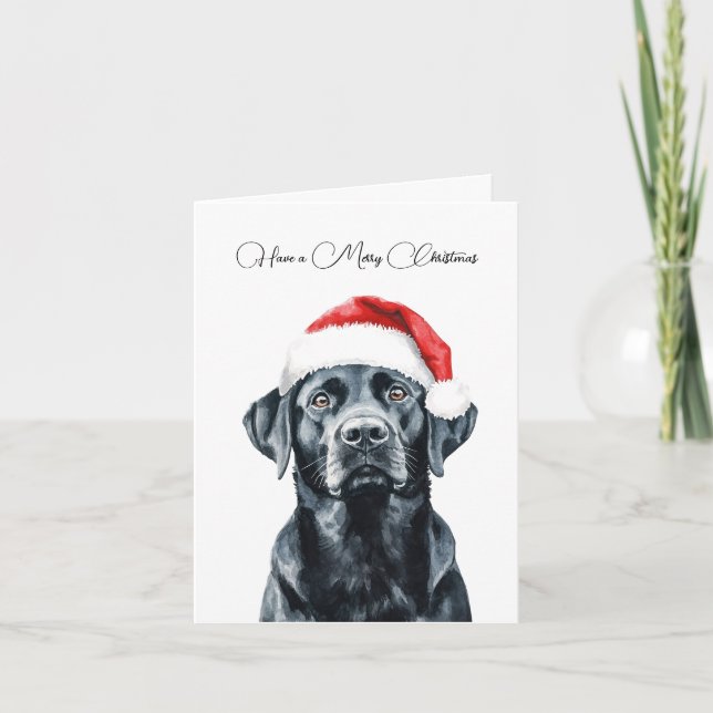 Personalised Black Labrador Christmas Card (Front)