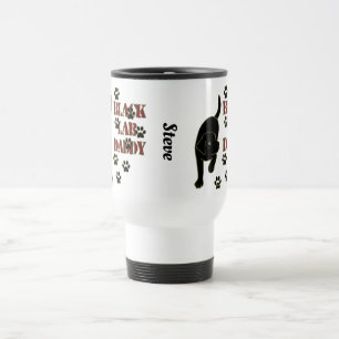 Personalised Black Labrador Daddy Paw Prints Travel Mug