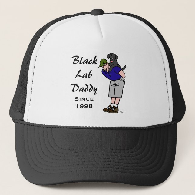 Personalised Black Labrador Daddy Trucker Hat (Front)