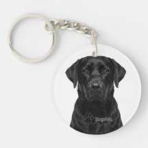 Personalised Black Labrador Portrait Dog Keychains
