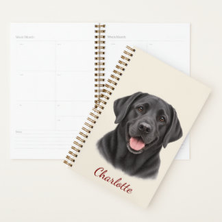 Personalised Black Labrador Retriever with Name Planner