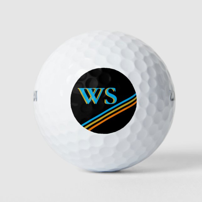 Personalised Black Leather Golf Head Cover Balls (Front)