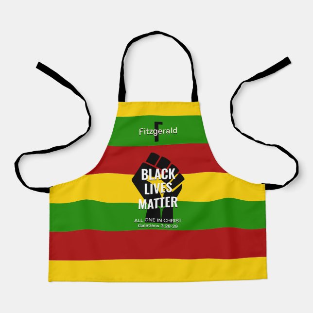 Personalised | BLACK LIVES MATTER | Christian Apron (Front)