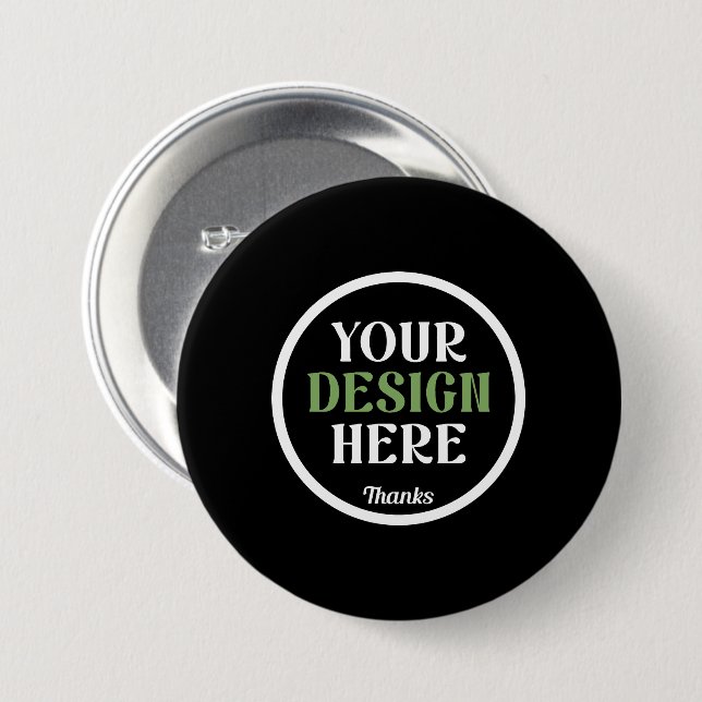 Personalised Black Logo QR Code Business Branding 7.5 Cm Round Badge (Front & Back)
