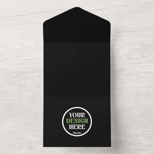 Personalised Black Logo QR Code Business Branding All In One Invitation (Inside)