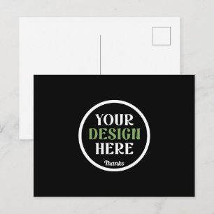Personalised Black Logo QR Code Business Branding Announcement Postcard